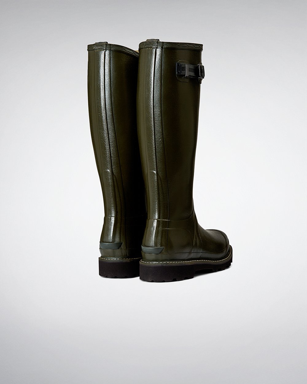 Hunter Balmoral Poly-Lined Tall Rain Boots - Online Womens Dark Olive - VWIHJN592